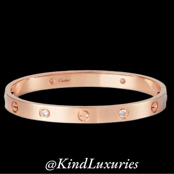 💎272💎 Plus Size Rose Gold or White Gold Carti3r LOVE Bracelet - Picture 4 of 16